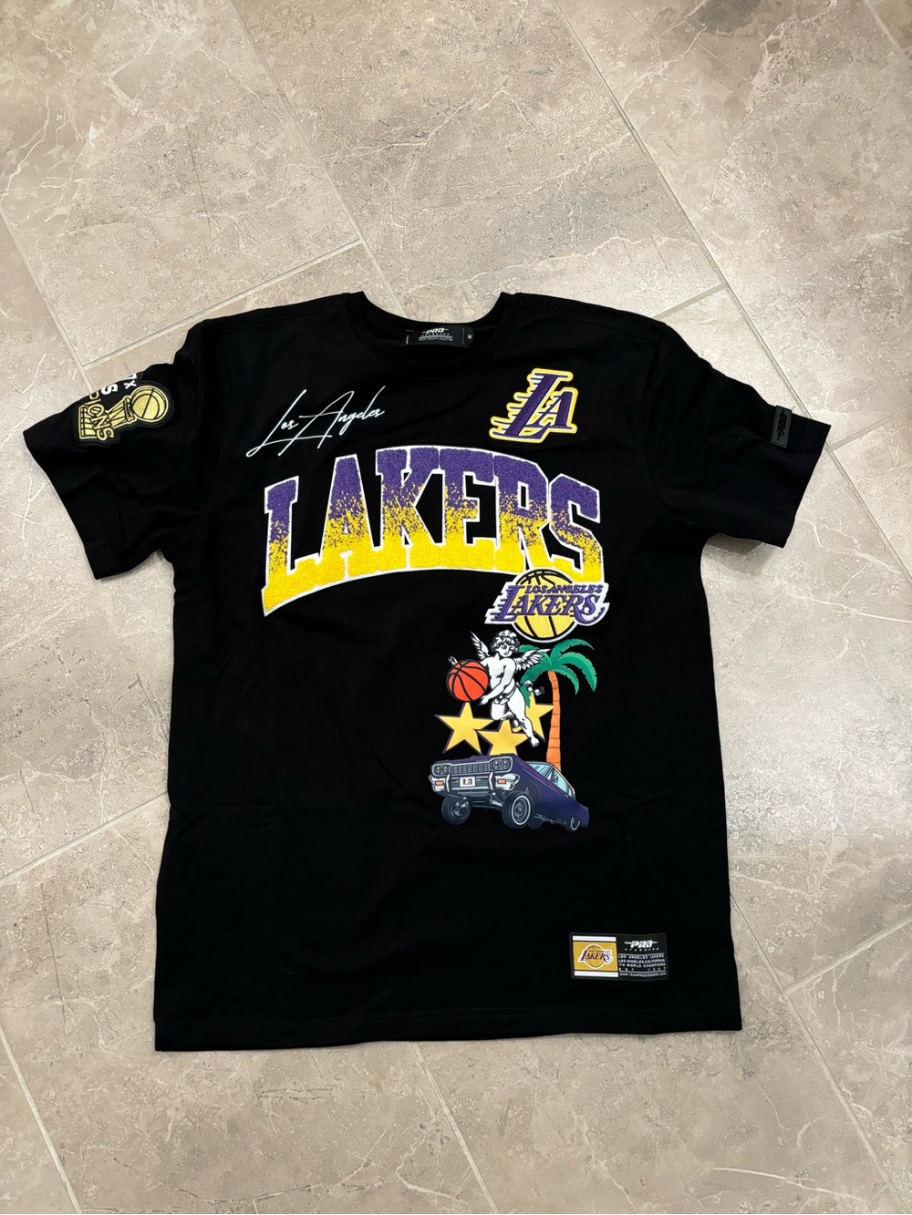 Los Angeles Lakers Black Graphic Short Sleeve Tee